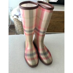 **SOLD** - Burberry Nova Check Rain Boots Wellies